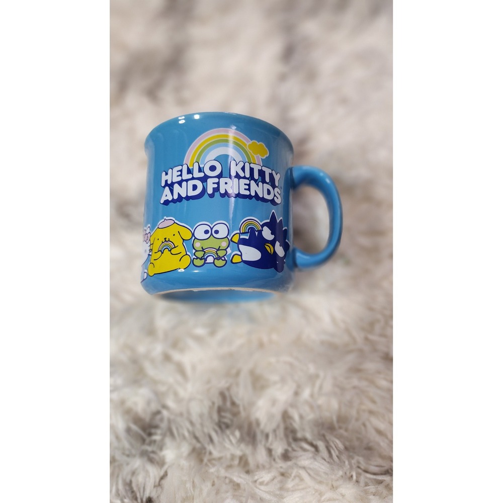 Sanrio Hello Kitty and Friends Blue Ceramic Coffee Mug Rainbow Characters 2024
